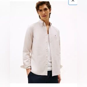 Tommy Hilfiger Men's Cream Button Down Shirt